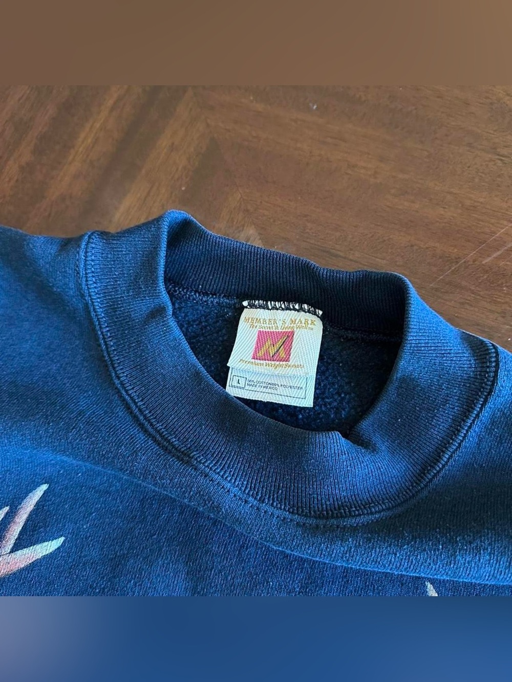 Vintage Whitetail Deer Heavyweight Navy Blue Sweatshirt Men’s Large - Picture 3 of 6
